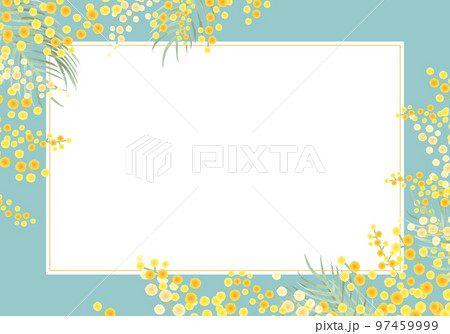 ミモザのベクターイラストフレーム背景 ミモザのベクターイラストフレーム背景 97459999