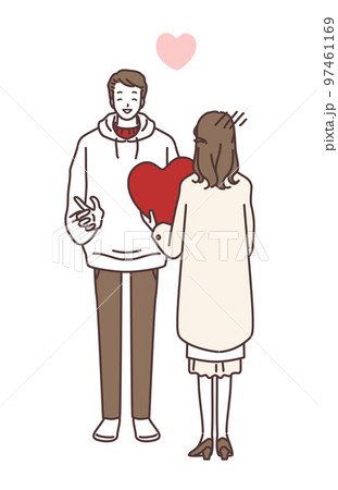 バレンタインデー　告白する女性 97461169