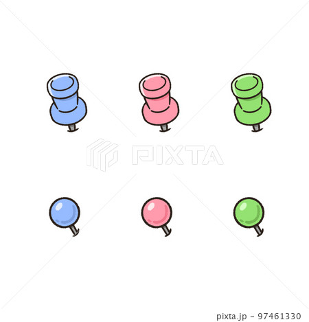 色違いの画鋲のイラスト 色違いの画鋲のイラスト 97461330