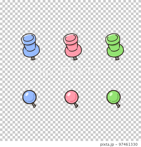 不同顏色圖釘的插圖 97461330