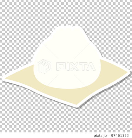 ステッカー風の単品食べ物イラスト 中華まん ステッカー風の単品食べ物イラスト 中華まん 97461553