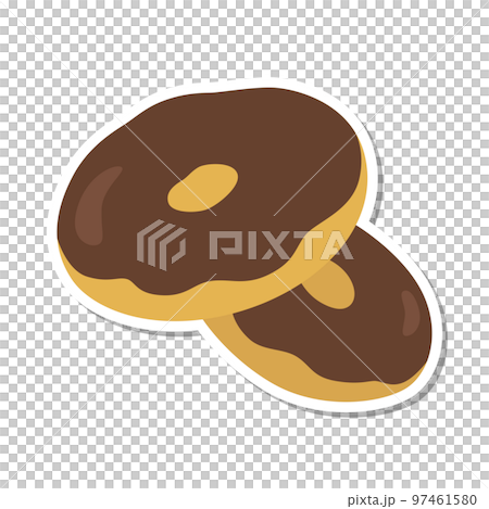 Sticker-style single food illustration donuts 97461580