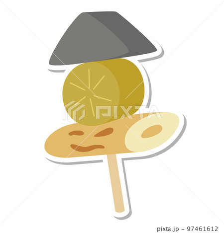 ステッカー風の単品食べ物イラスト　おでん 97461612