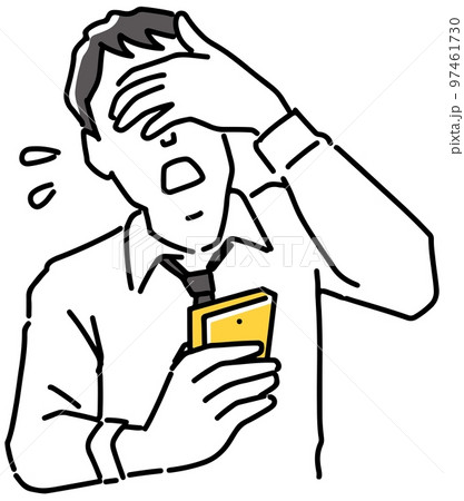 スマホを見てガッカリするビジネスマン 97461730