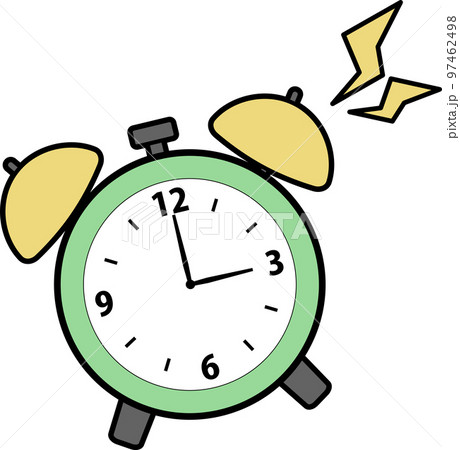 アラームが鳴っている目覚まし時計イラスト 97462498