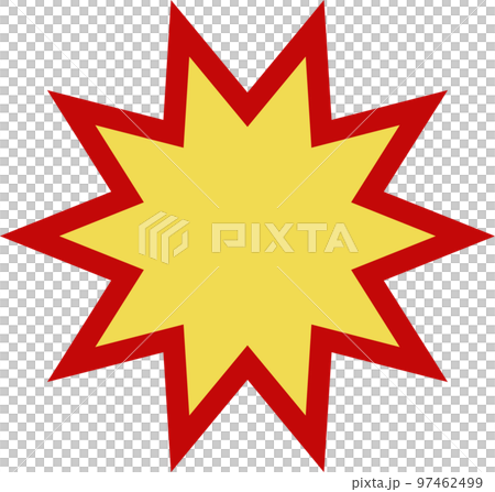 ギザギザのポップな爆弾吹き出しイラスト 97462499