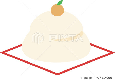 鏡餅のイラスト　かわいい　正月　日本 97462506