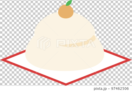 鏡餅のイラスト　かわいい　正月　日本 97462506