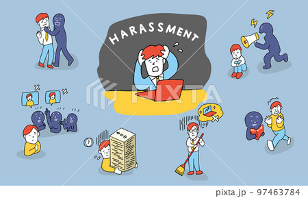 ハラスメントの種類を説明したイラスト 97463784