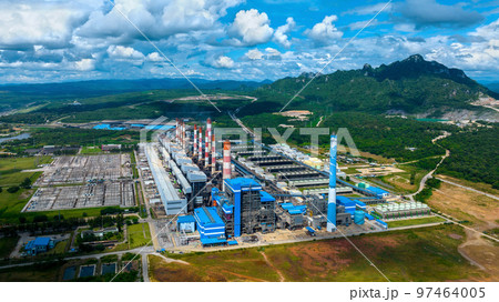 Aerial view of Coal power plant. 97464005