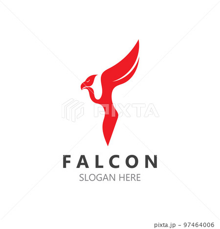 Falcon logo design image, silhouette eagle template illustration Falcon logo design image, silhouette eagle template illustration 97464006