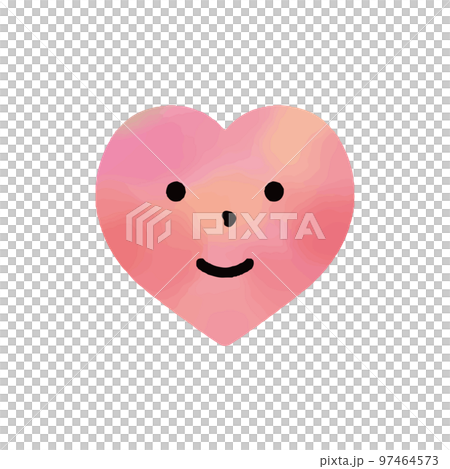 Smiling heart illustration watercolor Smiling heart illustration watercolor 97464573