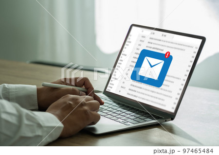 Mail Communication Connection message to mailing contacts phone Global Letters Concept 97465484
