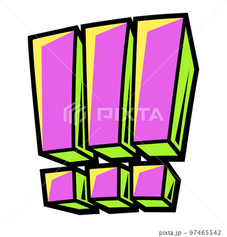 Illustration of comic exclamation marks. Cartoon pop art creative image. Illustration of comic exclamation marks. Cartoon pop art creative image. 97465542