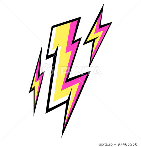 Illustration of comic lightning. Cartoon pop art creative image. Illustration of comic lightning. Cartoon pop art creative image. 97465550
