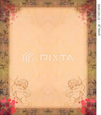 elegant retro valentine's day card with cupids 97465896