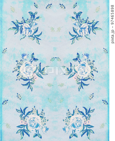 Vintage wallpaper with floral patterns 97465898