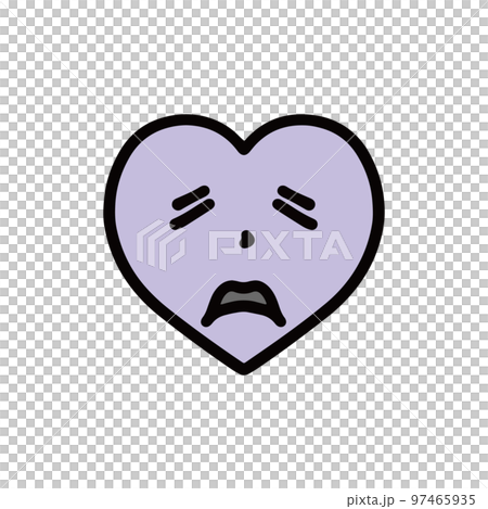 A heart illustration with a gloomy expression, with a main line A heart illustration with a gloomy expression, with a main line 97465935