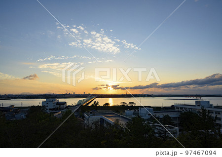 新潟　あかしあ公園から見る夕景 97467094