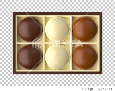 Box with chocolate coated marshmallows Box with chocolate coated marshmallows 97467964