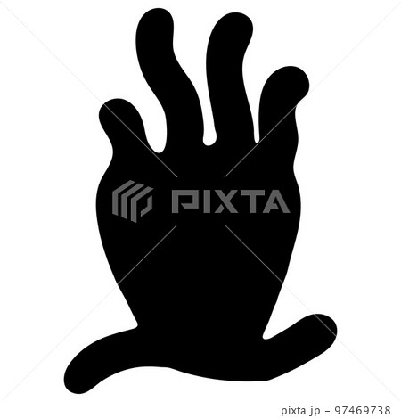 Sea Anemone Silhouette Illustration Isolated on White Background. Vector Black Sea Anemone Shape Illustration. 97469738