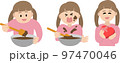 チョコレートを作る女の子のイラスト 97470046