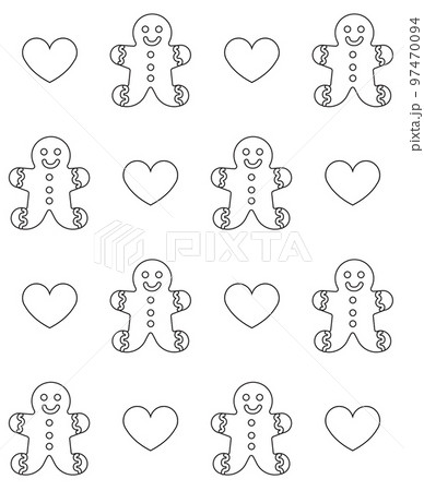 Vector seamless pattern of ginger bread cookies Vector seamless pattern of ginger bread cookies 97470094