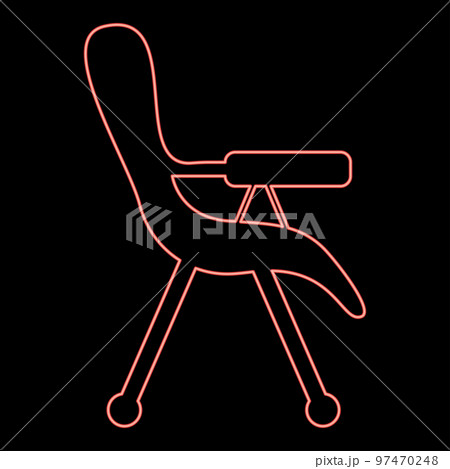 Neon feeding chair red color vector illustration image flat style Neon feeding chair red color vector illustration image flat style 97470248