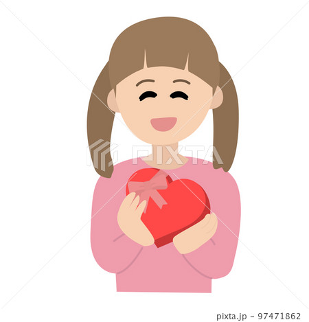 チョコレートを持つ女の子のイラスト 97471862