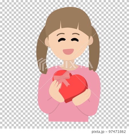 チョコレートを持つ女の子のイラスト 97471862