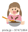 チョコレートが顔にかかる女の子のイラスト」 97471864