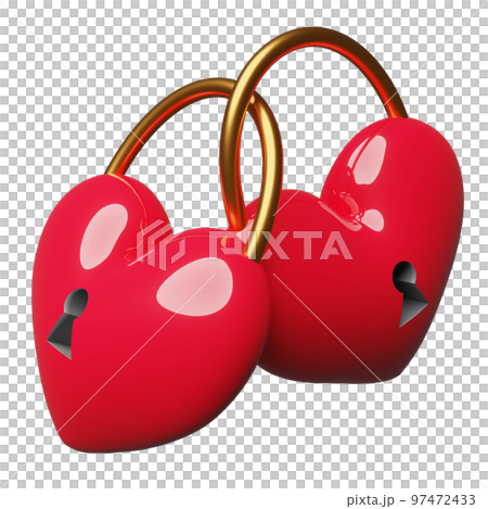 Heart shaped padlocks isolated. valentine's day concept, minimal abstract, 3d illustration or 3d render Heart shaped padlocks isolated. valentine's day concept, minimal abstract, 3d illustration or 3d render 97472433