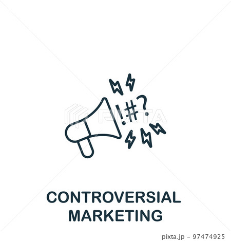 Controversial icon. Monochrome simple Marketing Strategy icon for templates, web design and infographics 97474925