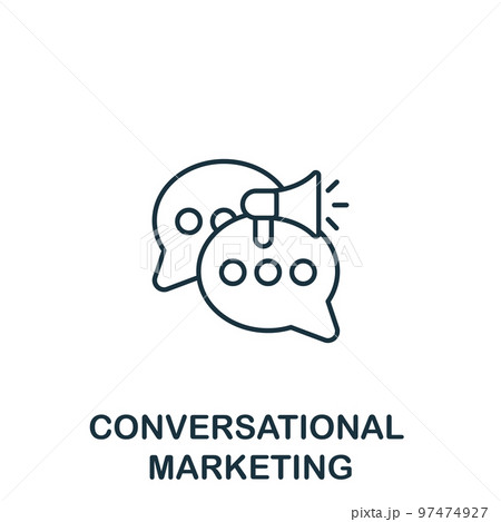 Conversational icon. Monochrome simple Marketing Strategy icon for templates, web design and infographics 97474927