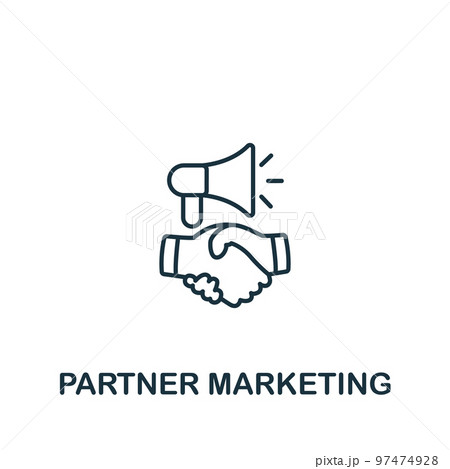 Partner Marketing icon. Monochrome simple Marketing Strategy icon for templates, web design and infographics 97474928