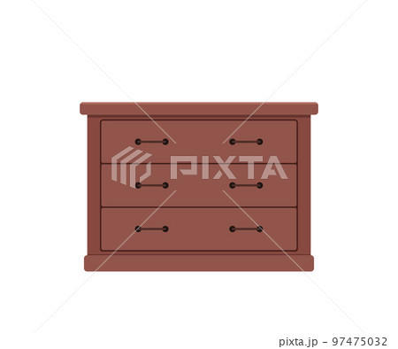 Mahogany chesthest of drawers isolated on white background 97475032