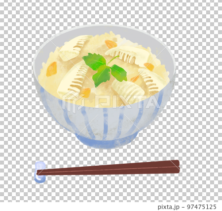 Illustration of rice with bamboo shoots 97475125