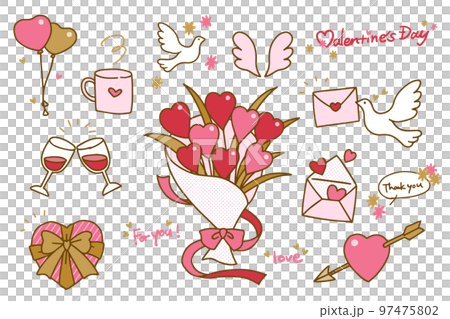 情人節元素的集合 97475802