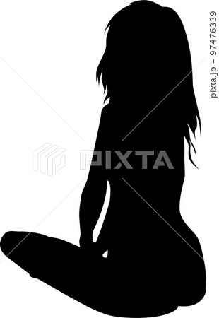セクシー座る女性シルエットのイラスト素材 [97476339] - PIXTA