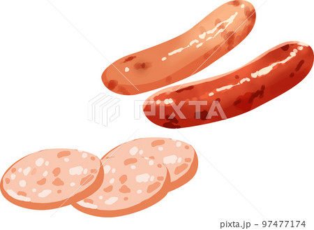 手描きのウインナーソーセージ 97477174
