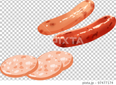 手描きのウインナーソーセージ 97477174
