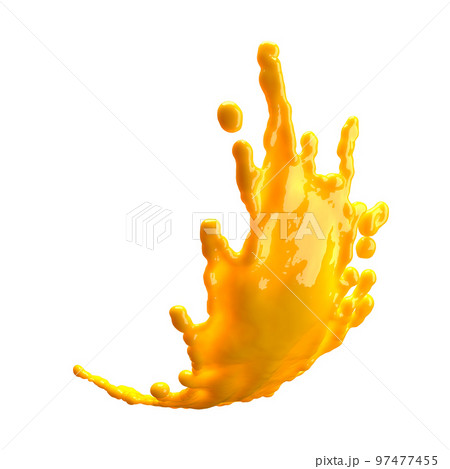 orange juice splash isolated on white background 97477455