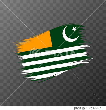 Azad Kashmir national flag. Grunge brush stroke. Vector illustration on transparent background. 97477948