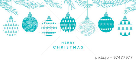 christmas bauble decoration different pattern and confetti 97477977