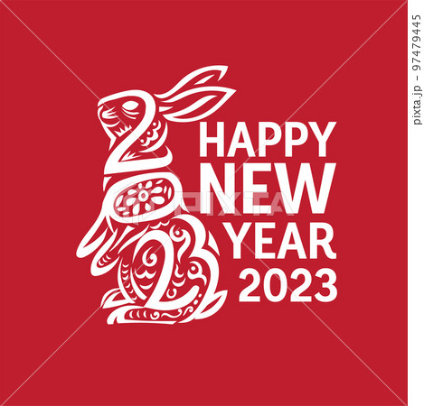 Happy Chinese new year 2023 Rabbit Zodiac sign 97479445