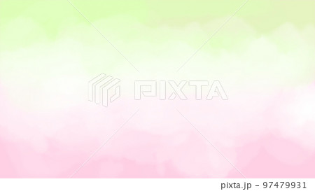グラデーション背景（中央白）緑ピンクのイラスト素材 [97479931] - PIXTA