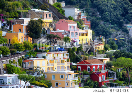 Touristic Town, Positano, on Amalfi Coast, Italy. 97481458