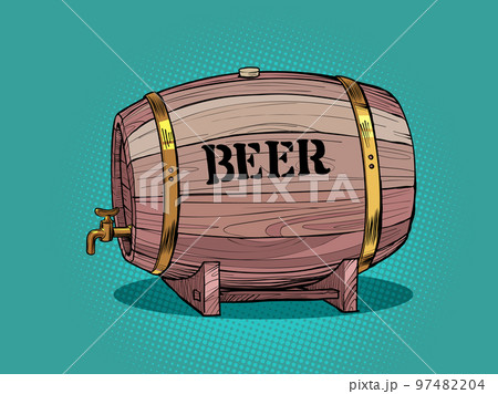 Wooden beer barrel. bar pub restaurant oktoberfest, brewery 97482204