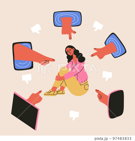 Cyber bullying and online crime concept Royalty Free Vector