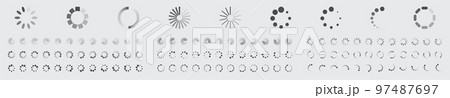 Circular Loading Buffering Icons Vector Set Video Ready for Animation Gif All Keyframes Frames Bufring Circle Waiting for Connection Buffer Preloader Download Symbol Easy Replace Color 97487697